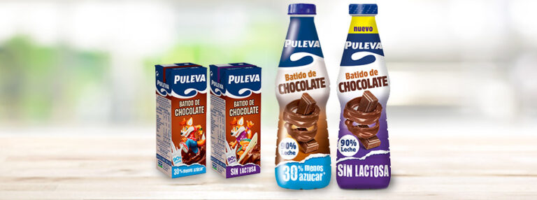Puleva reduce en un 30% el contenido de azúcar  en la receta de Batido Puleva de chocolate  y lanza la variedad sin lactosa