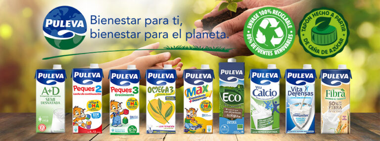 Puleva incorpora el envase  de origen vegetal más renovable del mercado en toda su gama brik 1 litro