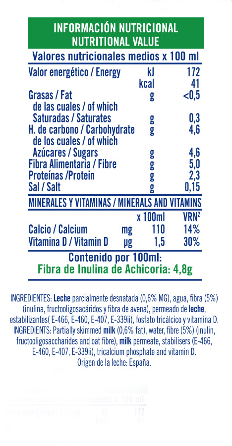 Información nutricional - 1000ml