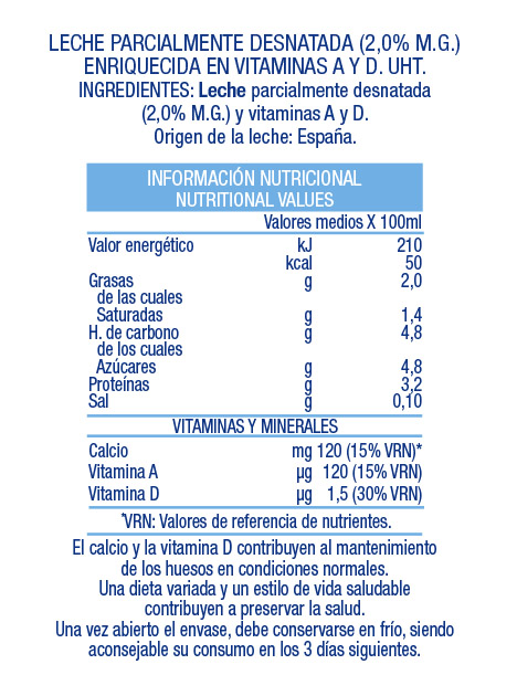 Información nutricional - 1000ml