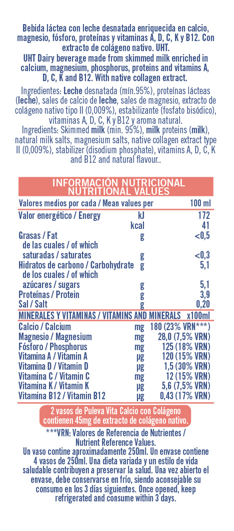 Información nutricional - 1000ml